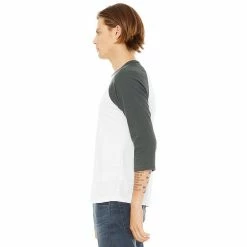 Canvas Mens 3/4 Sleeve Baseball T-Shirt -Outdoor Clothing Sales 5913323 ALT2