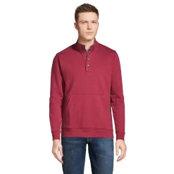 Men's Lands' End Serious Sweats Mockneck Sweater -Outdoor Clothing Sales 5914203 Rich Burgundy