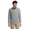 Men's Lands' End Button Mockneck Sweater -Outdoor Clothing Sales 5914204 Cement Heather