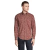 Men's Lands' End Traditional-Fit Essential Lightweight Poplin Shirt -Outdoor Clothing Sales 5918286 Rich Burgundy Flower