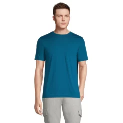 Big & Tall Lands' End Supima Pocket Tee -Outdoor Clothing Sales 5918977 Baltic Teal