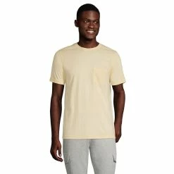 Big & Tall Lands' End Supima Pocket Tee -Outdoor Clothing Sales 5918977 Golden Candle Light