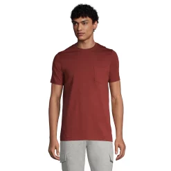 Big & Tall Lands' End Supima Pocket Tee -Outdoor Clothing Sales 5918977 Rust Red
