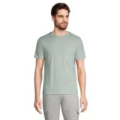 Big & Tall Lands' End Supima Pocket Tee -Outdoor Clothing Sales 5918977 Soft Sea Green