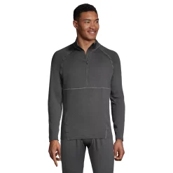 Big & Tall Lands' End Expedition Half-Zip Baselayer Top -Outdoor Clothing Sales 5919360 Steel Gray