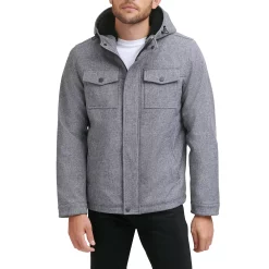 Men's Dockers Hooded Softshell Sherpa Lined Jacket -Outdoor Clothing Sales 5926042 Heather Gray