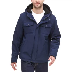 Men's Dockers Hooded Softshell Sherpa Lined Jacket -Outdoor Clothing Sales 5926042 Midnight