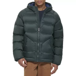 Men's Dockers Hooded Puffer Jacket 14 Men's Dockers Hooded Puffer Jacket -Outdoor Clothing Sales 5926050 Forest