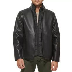 Men's Dockers Faux Leather Jacket with Quilted Bib -Outdoor Clothing Sales 5926055 ALT2