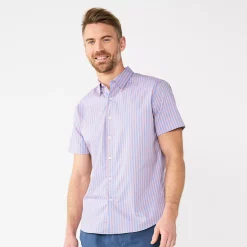 Men's Sonoma Goods For Life® Performance Button-Down Shirt -Outdoor Clothing Sales 5933019 Pink Gingham