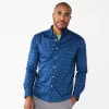 Men's Sonoma Goods For Life® Performance Button-Down Shirt -Outdoor Clothing Sales 5939429 Navy White Geo