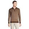 Big & Tall Lands' End Fine Gauge Supima Quarter-Zip Sweater -Outdoor Clothing Sales 5946541 Allspice Khaki