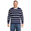 Big & Tall Lands' End Cotton Drifter Saddle Shaker Sweater -Outdoor Clothing Sales 5946581 Navy Founders Stripe
