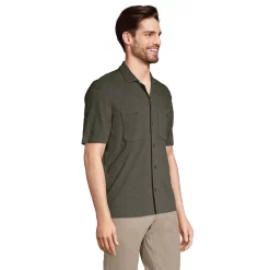 Big & Tall Lands' End Slub Button-Down Shirt -Outdoor Clothing Sales 5946582 ALT2