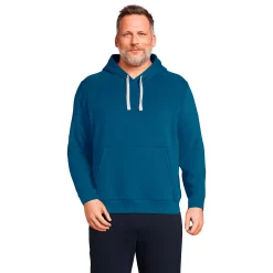 Big & Tall Lands' End Serious Sweats Pullover Hoodie -Outdoor Clothing Sales 5947049 Evening Blue