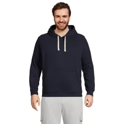 Big & Tall Lands' End Serious Sweats Pullover Hoodie -Outdoor Clothing Sales 5947049 Radiant Navy