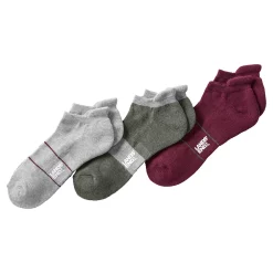 Men's Lands' End 3-Pack Performance Ankle Socks -Outdoor Clothing Sales 5978065 Burgundy Gray Moss