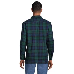 Big & Tall Lands' End Flannel Sherpa-Lined Shirt Jacket -Outdoor Clothing Sales 5989682 ALT