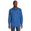 Big & Tall Lands' End Flannel Sherpa-Lined Shirt Jacket -Outdoor Clothing Sales 5989682 Cobalt Field Check