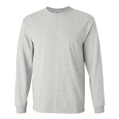 Mens Plain Crew Neck Ultra Cotton Long Sleeve T-Shirt -Outdoor Clothing Sales 6030730 Ash Grey