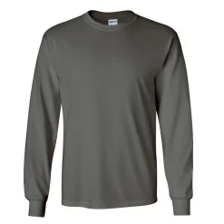 Mens Plain Crew Neck Ultra Cotton Long Sleeve T-Shirt -Outdoor Clothing Sales 6030730 Charcoal