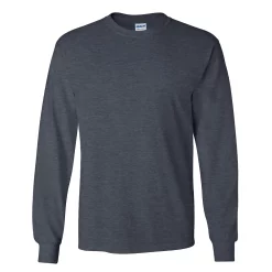 Mens Plain Crew Neck Ultra Cotton Long Sleeve T-Shirt -Outdoor Clothing Sales 6030730 Dark Heather