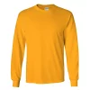 Mens Plain Crew Neck Ultra Cotton Long Sleeve T-Shirt -Outdoor Clothing Sales 6030730 Gold