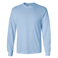 Mens Plain Crew Neck Ultra Cotton Long Sleeve T-Shirt -Outdoor Clothing Sales 6030730 Light Blue