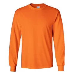 Mens Plain Crew Neck Ultra Cotton Long Sleeve T-Shirt -Outdoor Clothing Sales 6030730 Safety Orange