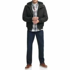 Men's Levi's® Mixed Media Hooded Bomber Jacket -Outdoor Clothing Sales 6033022 ALT4