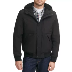 Men's Levi's® Mixed Media Hooded Bomber Jacket -Outdoor Clothing Sales 6033022 Black