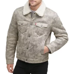 Men's Levi's® Faux-Shearling Trucker Jacket -Outdoor Clothing Sales 6033034 Grey