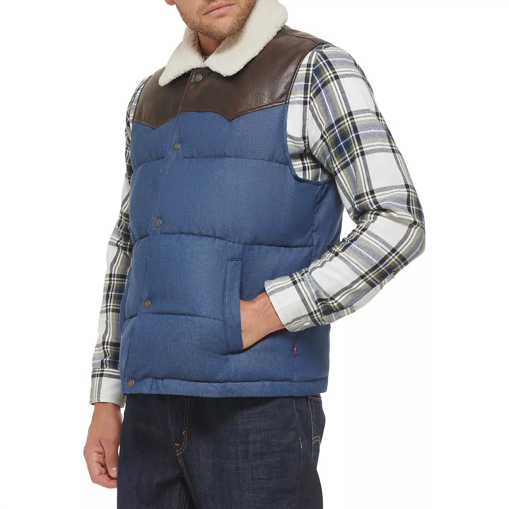 Men's Levi's® Out West Mixed Media Vest 4 Men's Levi's® Out West Mixed Media Vest - Image 2