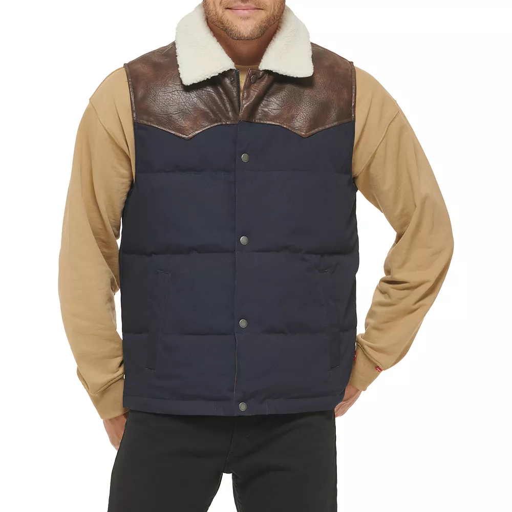 Men's Levi's® Out West Mixed Media Vest 3 Men's Levi's® Out West Mixed Media Vest