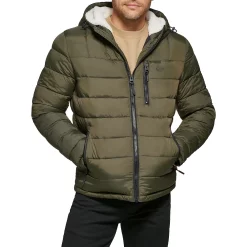 Men's Levi's® Hooded Puffer Jacket -Outdoor Clothing Sales 6033055 Olive