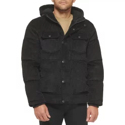Men's Levi's® Quilted Corduroy Sherpa-Lined Puffer Jacket -Outdoor Clothing Sales 6033058 Black