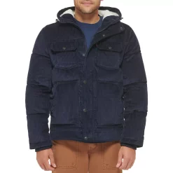 Men's Levi's® Quilted Corduroy Sherpa-Lined Puffer Jacket -Outdoor Clothing Sales 6033058 Navy