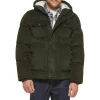 Men's Levi's® Quilted Corduroy Sherpa-Lined Puffer Jacket -Outdoor Clothing Sales 6033058 Olive