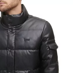 Men's Levi's® Faux-Leather Fashion Puffer Jacket -Outdoor Clothing Sales 6033062 ALT4