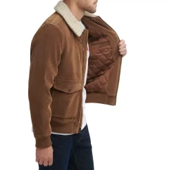 Men's Levi's® Faux Suede Aviator Bomber Jacket -Outdoor Clothing Sales 6033066 ALT