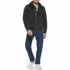 Men's Levi's® Faux Suede Aviator Bomber Jacket -Outdoor Clothing Sales 6033066 ALT4