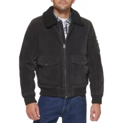Men's Levi's® Faux Suede Aviator Bomber Jacket -Outdoor Clothing Sales 6033066 Charcoal