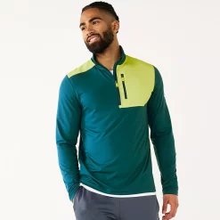 Men's Tek Gear® Mixed Media Pullover -Outdoor Clothing Sales 6119976 Blue Dye Lime