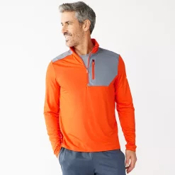 Men's Tek Gear® Mixed Media Pullover -Outdoor Clothing Sales 6119976 Orange Lava