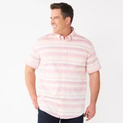 Big & Tall Sonoma Goods For Life® Poplin Button-Down Shirt -Outdoor Clothing Sales 6197017 Beach Stripe